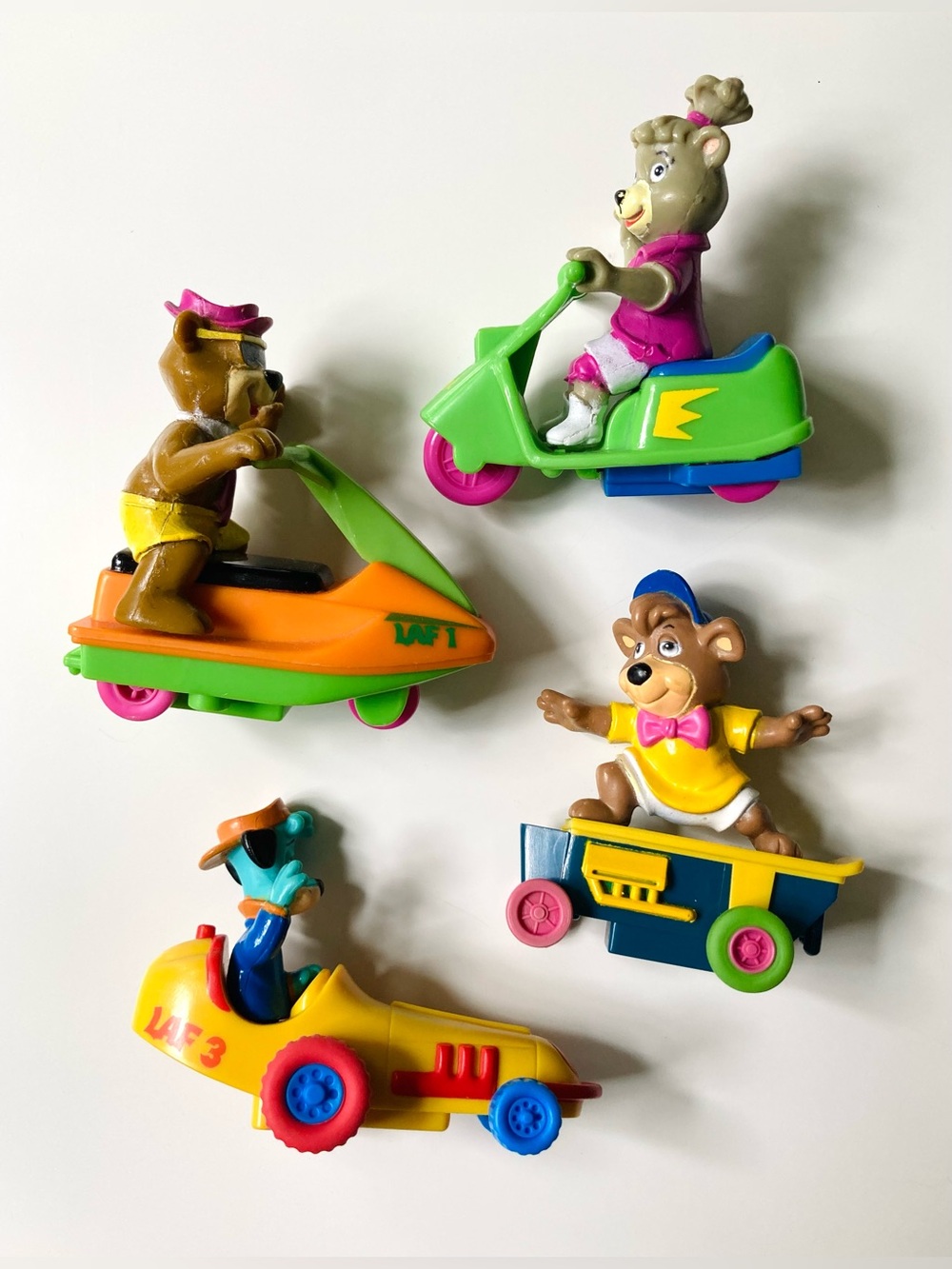 Vintage 90s Yo Yogi Complete Set of 4 Collectible McDonald’s Toys Yogi Bear